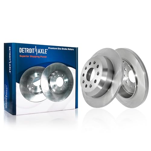 Image of Detroit Axle - Brake Kit for Jeep 2018-2023 Wrangler | Disc Brake Rotors Ceramic Brake Pads with Hardware 2019 2020 2021 2022 Replacement 12.99 inch Front and 12.91 inch Rear Rotor