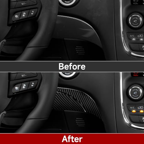Image of Car Headlight Control Dashboard Cover Decals for 2011-2020 Dodge Durango Accessories Carbon Fiber Interior Stickers