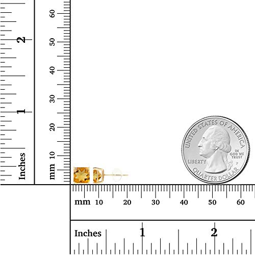 Solid 14K Gold 6mm Square Genuine Birthstone Stud Earrings For Women | Hypoallergenic Studs | Natural or Created Gemstone Stud Earrings For Women4