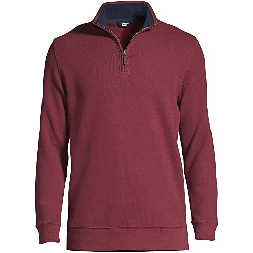 Lands' End Mens Bedford Rib Quarter Zip Sweater Rich Burgundy Regular Small (447688)3
