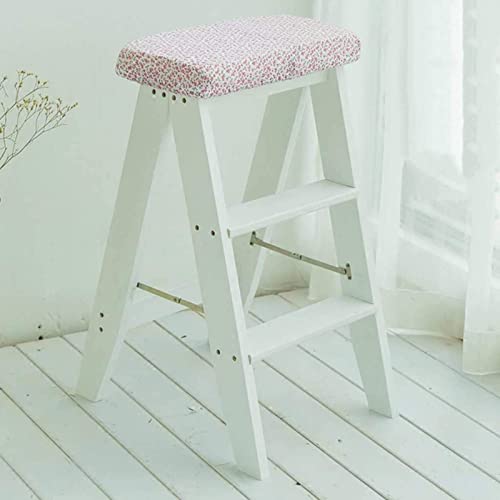 Taburete plegable de madera maciza y silla portátil para cocina de hogar 2