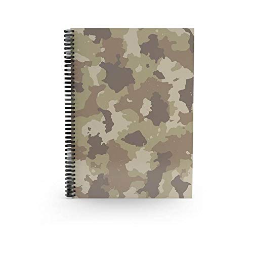 CamouflageDesertNotebook Wirebound Spiral Notebook Ruled Notebook