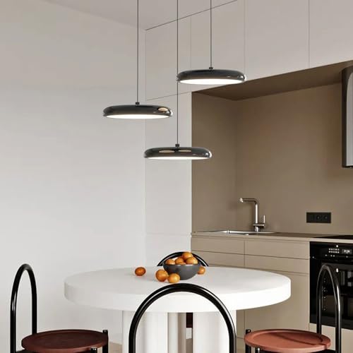 Lámpara colgante de estilo rústico moderno negra para techo con iluminación ajustable de comedor 3