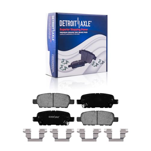 Image of Detroit Axle - Brake Kit for 2009-2014 Nissan Maxima Drilled and Slotted Brake Rotors Ceramic Brakes Pads 2010 2011 2012 2013 Replacement: 12.59 inch inch Front and 12.13 inch inch Rear Rotors