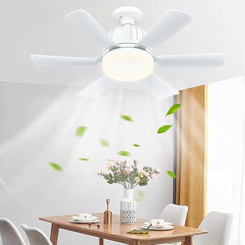 Ventilateur de plafond avec lumière E27 et télécommande pour salon de 46cm - 8