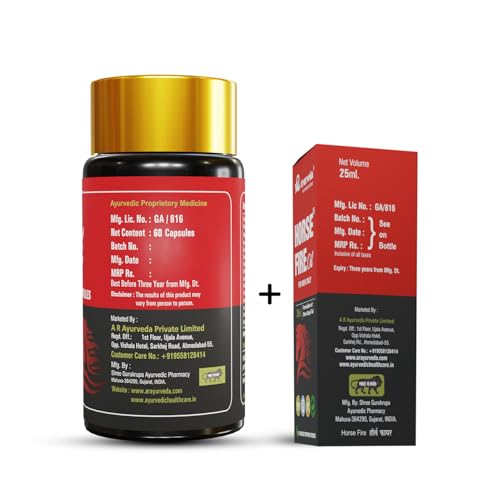 Image of Capsule (Pack of 60) & Horse Fire Ayurvedic Massage Oil For Men| Shree Gopal Tail - 25ml