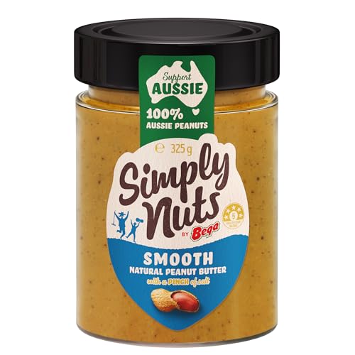 Bega Simply Nuts, Smooth Natural Peanut Butter, With A Pinch Of Salt, 100% Australian Peanuts, Jar 325g