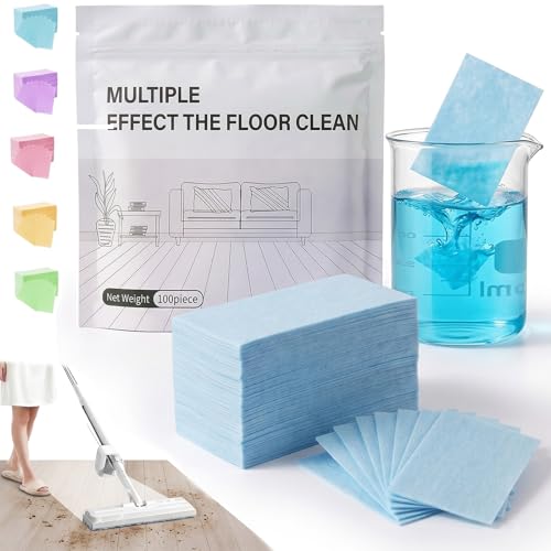 SundownAura Multi-Surface Floor Cleaner Tablet Multi-Effect Floor Cleaning Sheets Wood Cleaner Tablets for Mopping Luxury Vinyl Plank Wood Flooring Deep Cleans (Camellia Scent 30PCS)