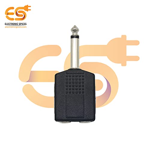 Image of Electronic Spices Single 6.35mm male to two 6.35mm female dual splitter interface audio connector pack of 20pcs