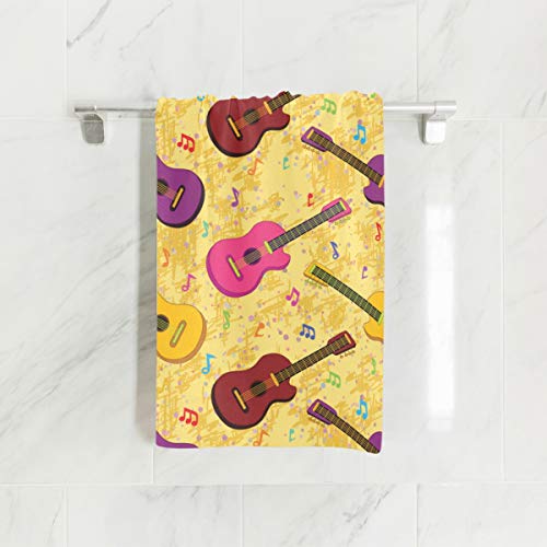 ALAZA Toalha de Microfibra para Academia com Violões Coloridos, Secagem Rápida para Esportes e Suore