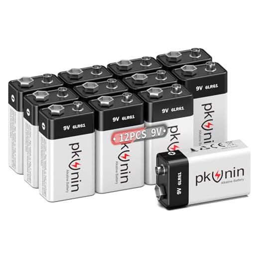 PKUNIN 9V Batteries Alkaline 9 Volt Battery for Smoke Detector 12 Pack, Long-Lasting Square 6LR61 Fire Alarm Batteries, 10-Year Shelf Life