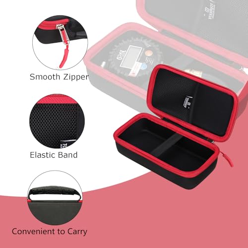 Image of Tourmate Hard Storage Case for JACO Superior Products /TIRETEK /AetralYB /ETENWOLF /VONDIOR Tire Pressure Gauge,Travel Case for Professional Accuracy - 100 /200 PSI (Box for Sale) (Black & Red)