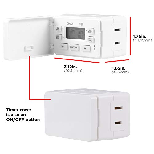 Snapklik.com : Digital Timer, 24 Hour Cycle, 1 Polarized Outlet Timer ...