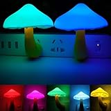AUSAYE 2 Pack LED Cute Mushroom Night Light Plug...