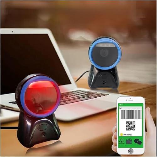Escáneres de código de barras, Escáner de código de barras Escáner de código de barras omnidireccional USB de escritorio 1d 2d Lector de código Qr Lector de código de barras Escritorio for tienda de s