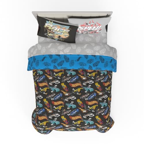 Hot Wheels Kids Bedding Super Soft Comforter and Sheet Set with Sham 7 Piece Full Size (Officially Licensed Product) By Franco