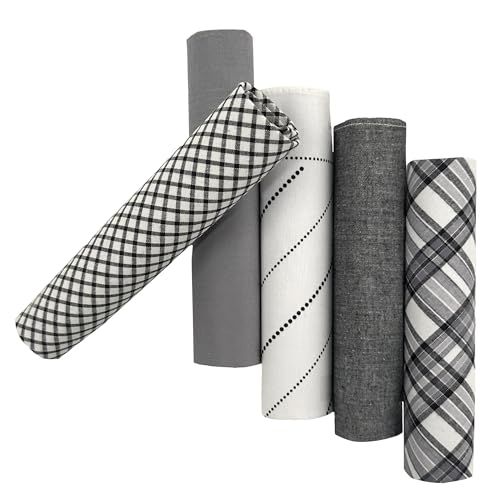 Image of 5 Pack Handkerchief Mens Cotton Luxury Hot Silver Gift Box Set, Vintage 40x40cm Fancy Design Pocket Square Hankie Gift Pack