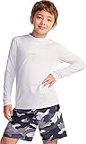 [ATHLIO] ラッシュガード キッズ 長袖 UVカット UPF50+ 水着 キッズ スイムシャツ 水陸両用 Tシャツ 接触冷感 吸汗速乾 男の子 女の子 ジュニア プール 海 SKR91-JPWHT_M