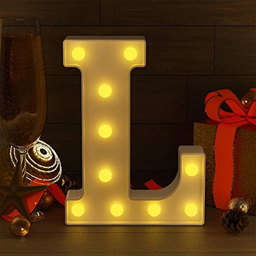 Image of Marquee L Alphabet Shaped LED Light Lamp for Decoration Decore Walls Hanging Birthday Party Wedding (L)