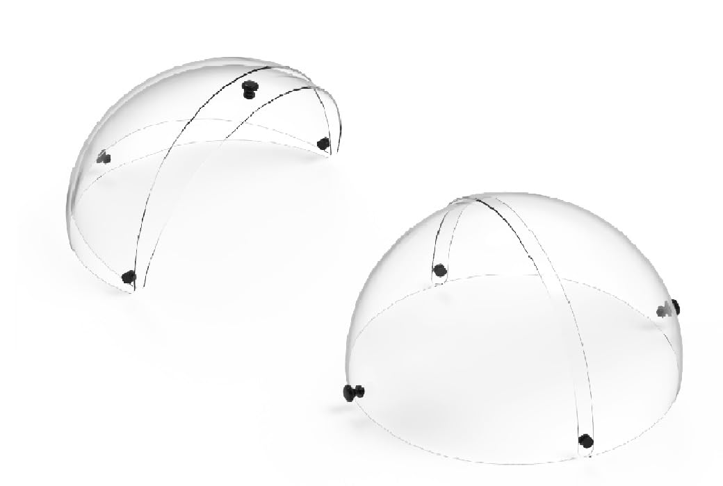 Cupola Rotonda Copri Dolci Ø 41 cm vetrina coperchio Trasparente Doppia Apertura con Pomelli Neri Elegante per Buffet Bar Hotel B&B Alta 23 cm BPA Free Made in Italy