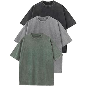 Flygo 3 Pack Men Oversized T Shirts...