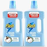 2 x 1000ml Flash All Purpose BICARBINATE OF SODA with Eucalyptus Floor Cleaner – Powerful Hard Floor Cleaner with Fresh Eucalyptus Scent