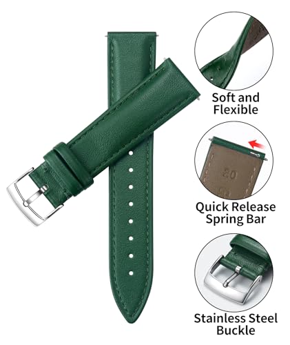 Image of BINLUN Leather Watch Bands Quick Release Premium Calfskin Replacement Watch Strap Multicolors Watchbands for Men Women 12mm 14mm 16mm 18mm 19mm 20mm 21mm 22mm