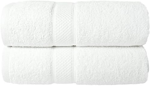 Todd Linens 2-Piece Bale Bath Sheet Gift Set  500 GSM 100% Cotton Absorbent Bathroom Accessories (White)