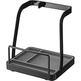 山崎実業(Yamazaki) お玉 ＆ 鍋ふたスタンド L ブラック W14×D12.3×H15.2cm タワー tower ワイドサイズ お玉置き 鍋ふた置き スタンド 1552