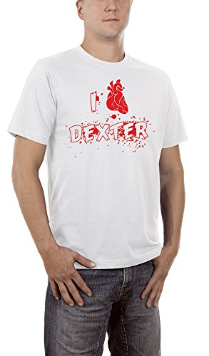 Touchlines I Love Dexter Camiseta, Blanco (White), XXL para Hombre