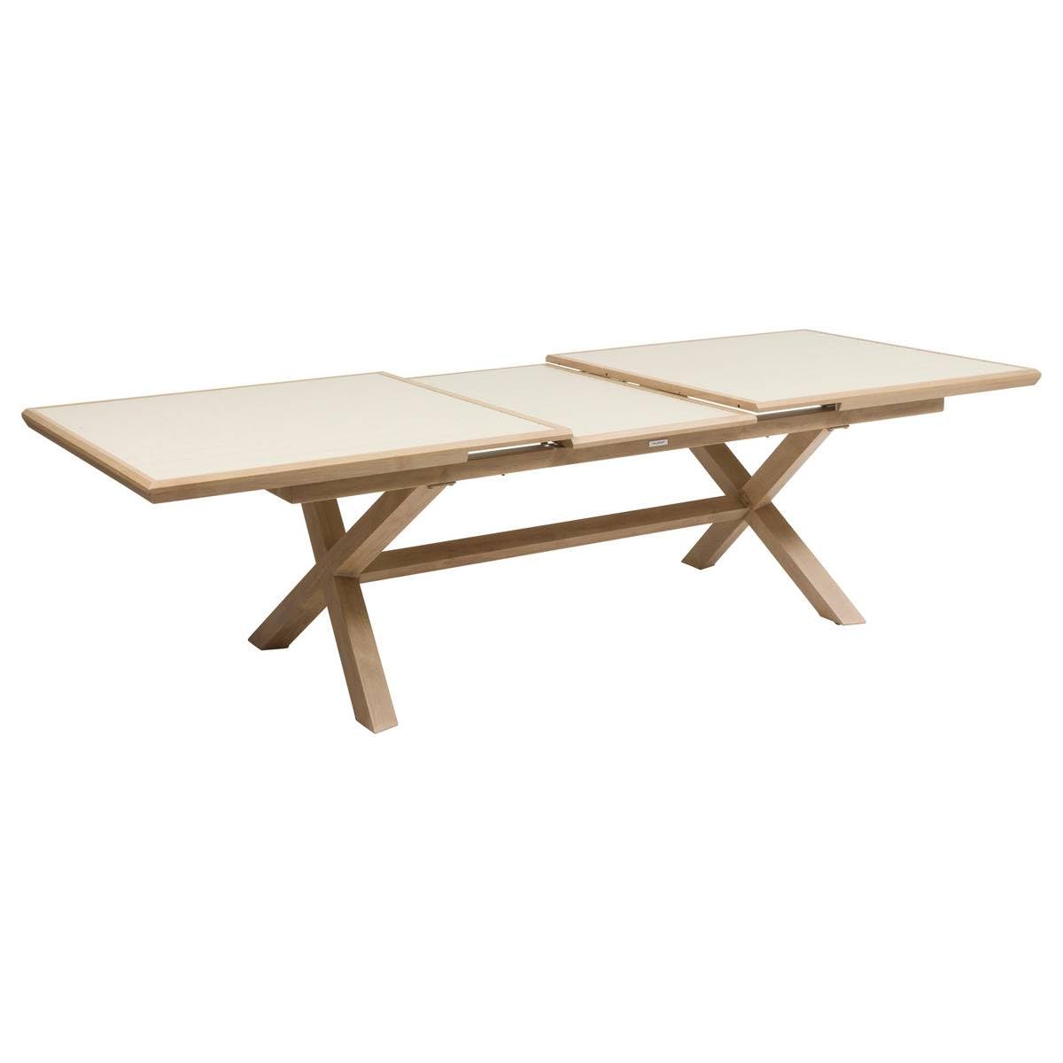 Hespéride - Table de Jardin Extensible Axiome Argile/Miel - 10 Places - Aluminium Traité Epoxy Antirouille - Meuble d'Extérieur à Rallonge Automatique