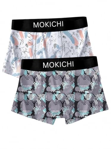 Image of Men's Printed Trunks, Pack of 2 | Abstract Geometric Design | Stretchable Elastic Waistband | Comfortable Regular Fit Underwear