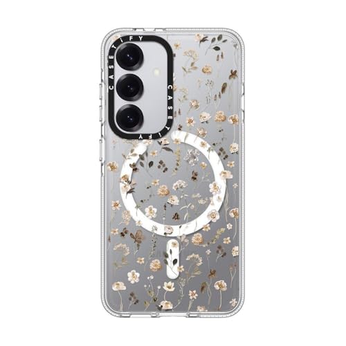 Coque Galaxy S25 CASETiFY Wildflower Friday magnétique transparente