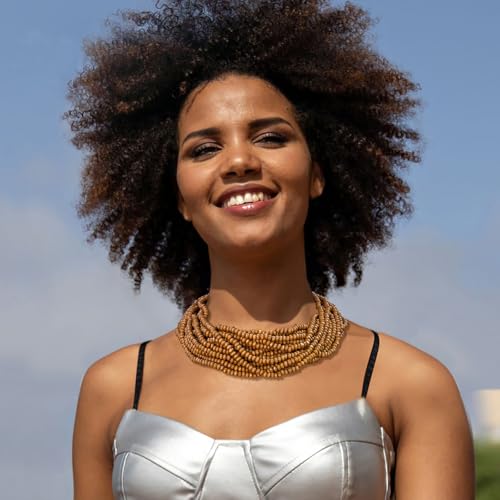 Coiris Beaded Strand Necklace for Women Boho Chunky Beaded Strand Necklace Bohemian Summer Beach Necklace Jewelry for Women(N0059-Black)2