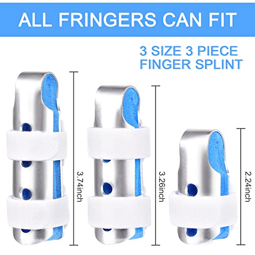 Finger Splint, Sopito 3Pcs Finger Support Brace Finger Stabilizer For Broken Fingers Straightening Arthritis Knuckle Immobilization,Blue #TOP1