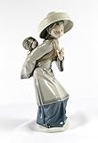 Lladro " Chinese with Baby on Her Collectible Figurine Retired Glazed Finish