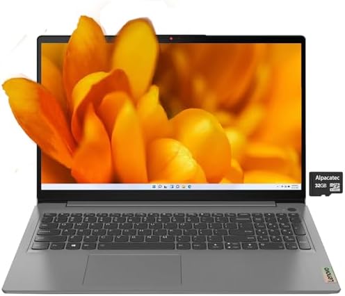 Lenovo ideapad 3i Laptop, 15.6 Inch Full HD 1920 x 1080 IPS Touchscreen Laptop, Intel Core i3-1115G4, 8GB RAM, 256GB PCIe NVMe SSD, Windows 11 Home, HDMI, Webcam, Arctic Grey, Alpacatec 32GB Card