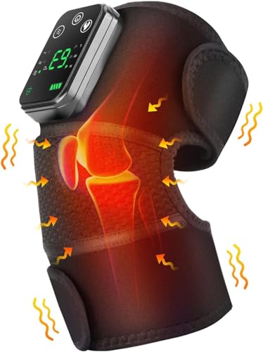 Rodillera térmica inalámbrica, almohadilla térmica portátil 3 en 1 y masajeador de vibración para rodilla, hombro y codo