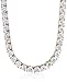 Platinum or Gold-Plated Sterling Silver Swarovski Zirconia Round-Cut Tennis Necklace (5mm), 17"