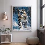 5D DIY Kit de Pintura Diamante,Tigre Bricolaje Diamond Art Painting Kit Completo,Diamond Painting por Números para Adultos Niños,Diamante Cristal Bordado Punto de Cruz Kits Decora Hogar 30x50cm D675