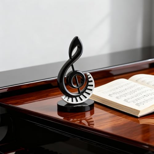 Estatua musical decorativa clave de sol de resina miniatura 4