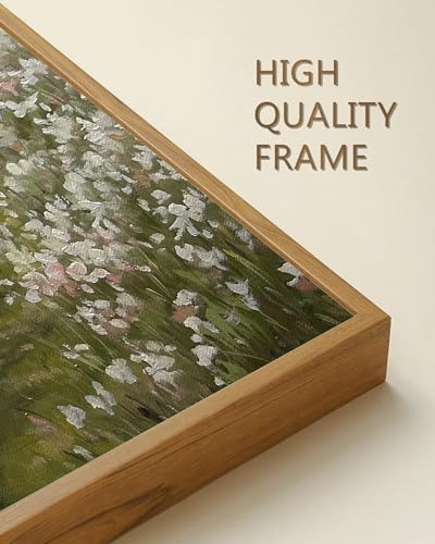 Shenify K005-8X10IN Vintage Landscape Framed Canvas Wall Art Countryside Flower Field Classic Paintings Farmhouse Kitchen Office Decor thumb #5