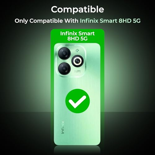 Image of A rtistque Clear Hard Transparent Acrylic Armor Anti-Drop Shockproof TPU Edge Back Cover Case for Infinix Smart 8 HD - Black