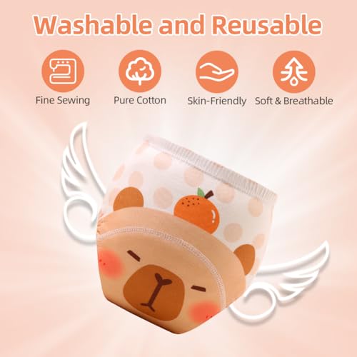 Aolso Töpfchen-Trainingshosen, 5PCS Baby-Kleinkind-Trainingshosen, Kinder Töpfchen Trainingshose für Mädchen Jungen, 100% Baumwolle, Waschbar und Wiederverwendbar (Stil D - 110)