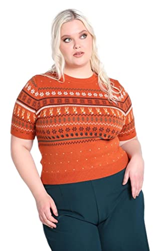 Image of Hell Bunny Vixey Jumper Fox Knitted 50's 60's Vintage Retro Pinup Short Sleeve