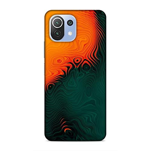 Image of Printed Mobile Back Hard Case Cover for Xiaomi Redmi 11 Lite /Xiaomi Redmi 11 Lite 5G / Xiaomi 11 Lite NE 5G | Orange, Green, Wave, Cool Theme-2188