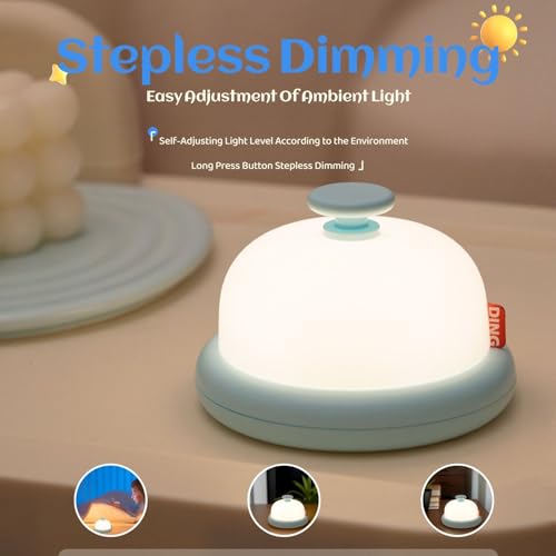 Image of One94Store Push Botton Control Bell-Shape LED Night Lamp | Soft Warm Light Bedside Table Lamp | Minimalist Night Light for Bedroom, Kids Room & Gifting