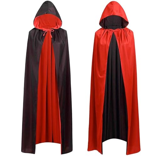 Costume da vampiro, mantello con cappuccio, per bambini e adulti,...