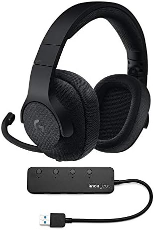 Logitech G433 7.1 Encompass Wired Gaming Headset with Knox Gear 3.0 4 Port USB Hub Bundle