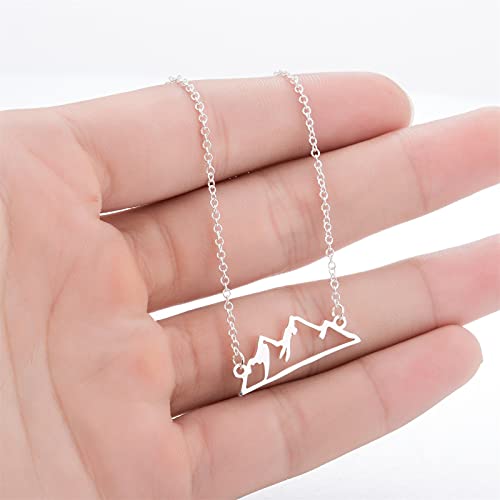 coadipress Minimalist Snowy Mountain Necklace Hiking Mountain Peak Pendants Necklaces Jewelry Climbing Nature Outdoor Lovers Gifts2